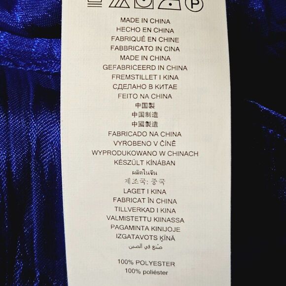 NWT MICHAEL KORS LONG SLEEVE PEPLUM HEM FAUX WRAP TOP/TUNIC ROYAL P/L MSRP $98 - Picture 9 of 10